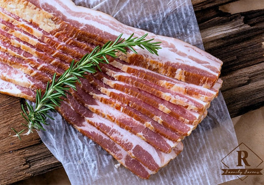 Berkshire Hickory Smoked Bacon – Plain & Peppered | Medium, Steak Cut, & Ends